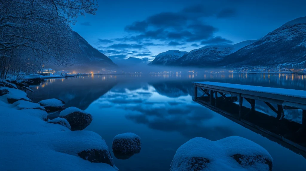 amazing view of a nearly frozen lake in Norway, captured during my trip traveling through scandinavia