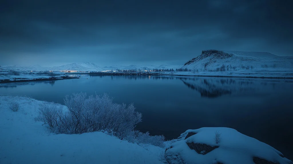 ambient view of Iceland at night, discovered through a journey inspired by a trip google search