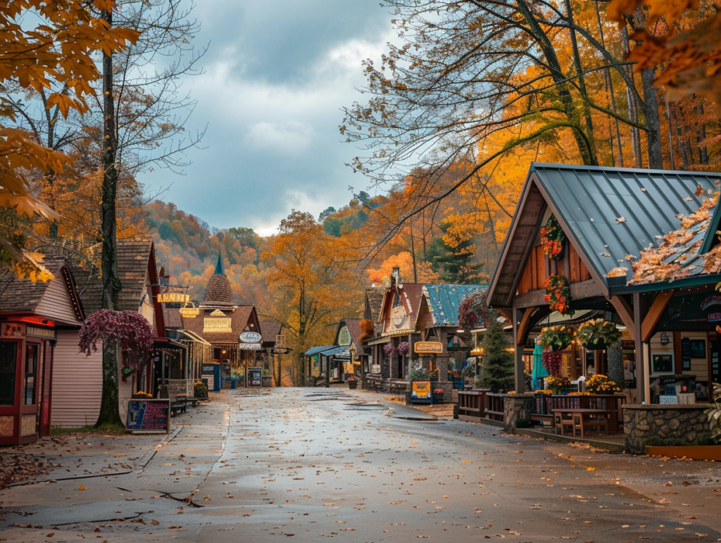 beautiful center of Gatlinburg, arrived after a Road Trip from Nashville to Gatlinburg